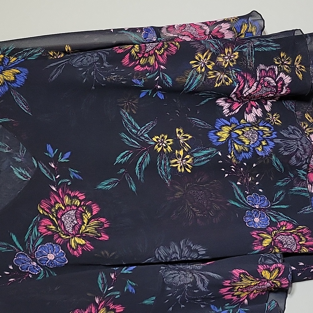 Cabi Women's Floral Sheer Layered Flowy Blouse Top Bell Sleeve Sz L Delicate - Picture 4 of 9